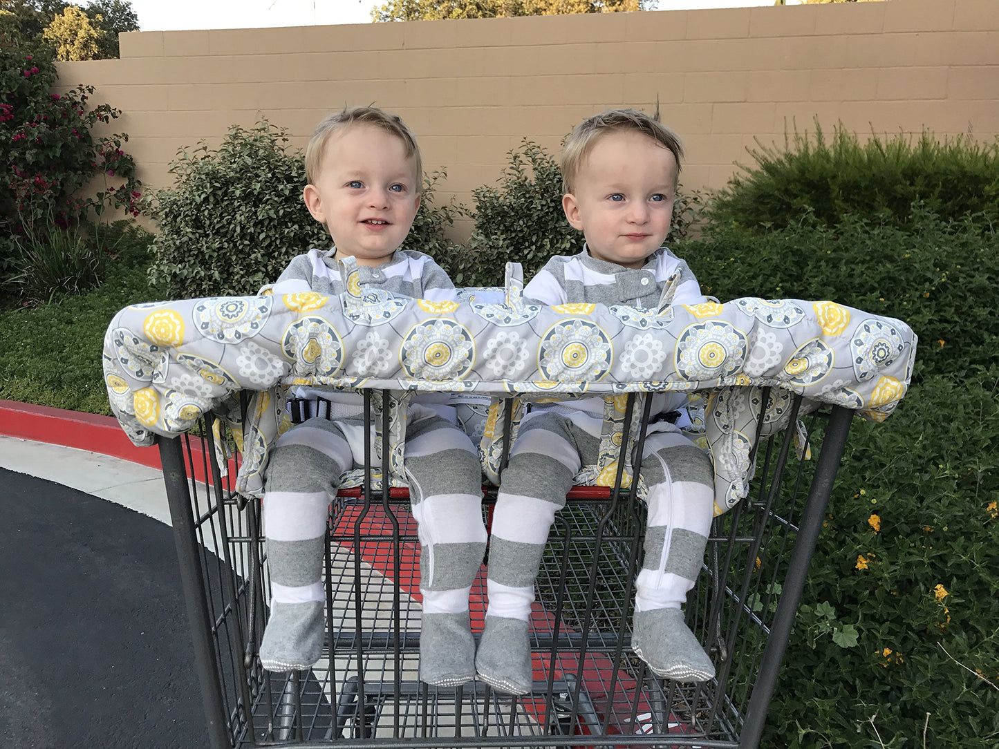 Twin Double Shopping Cart Cover For Baby Siblings With Carrying Case. Guaranteed To Fit Wholesale Warehouse Grocery Stores Like