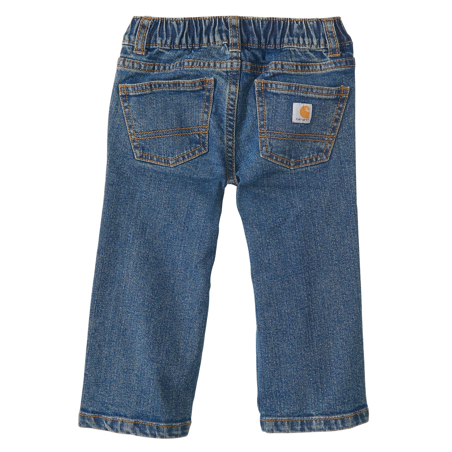 Carhartt Baby Boys Relaxed Fit Denim 5-Pocket Bootcut Jeans, Medium Wash, 6 Months