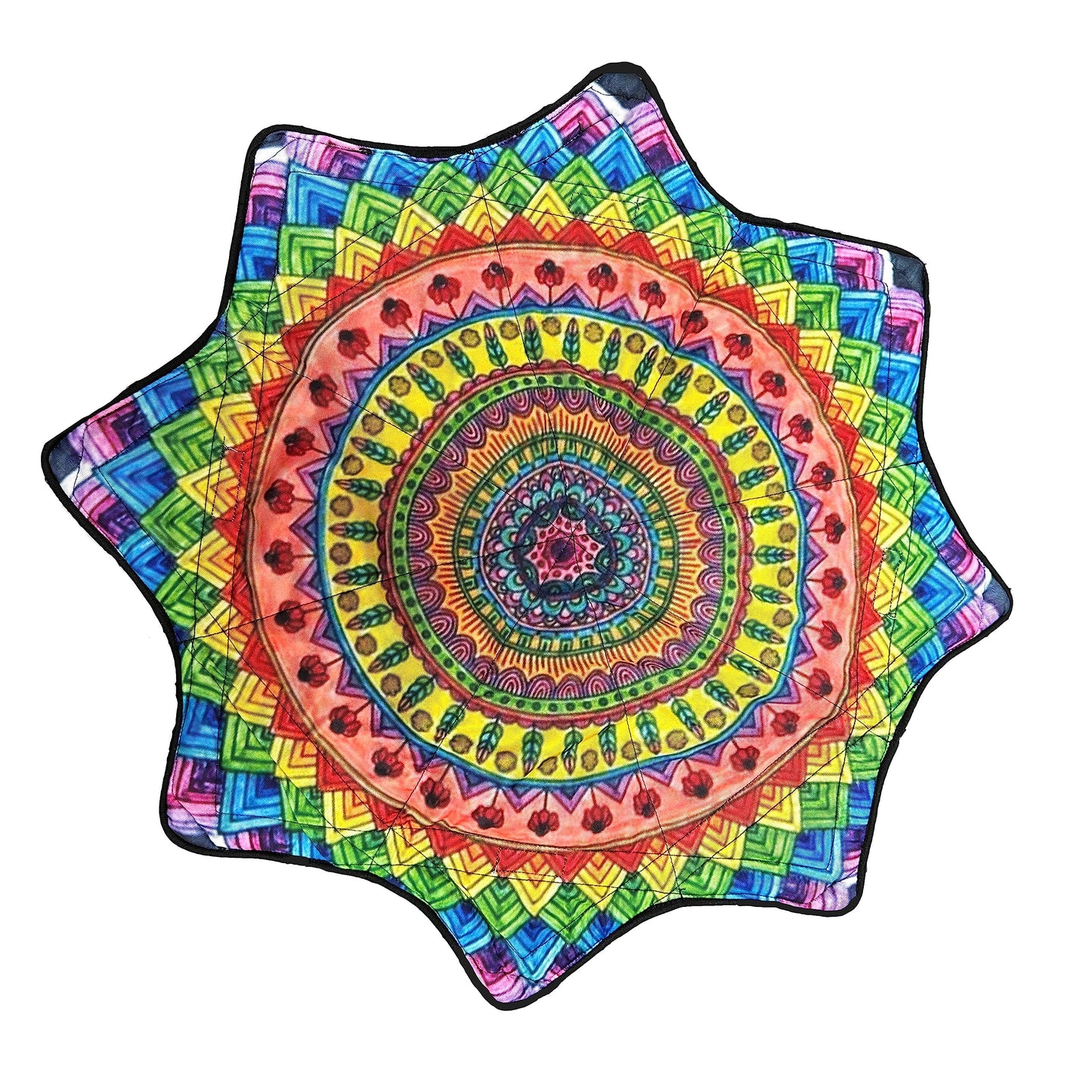 Mougee Mini Star Flow Star - 20' Diameter - Smaller Size For Smaller Hands And Easier Spinning (Harvest Mandela)