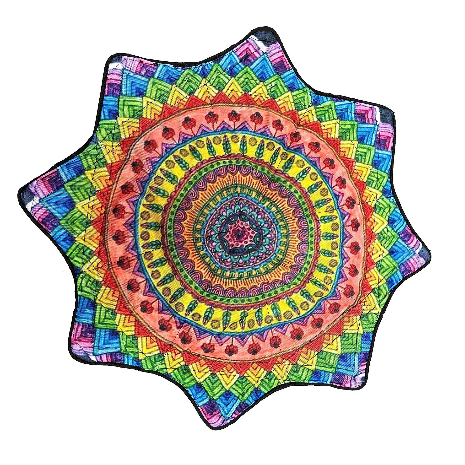 Mougee Mini Star Flow Star - 20' Diameter - Smaller Size For Smaller Hands And Easier Spinning (Harvest Mandela)