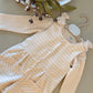 Baby Gingham Romper | Long Sleeve Neutral One-Piece