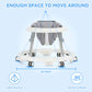 Wismind Baby Walker with Adjustable Height, Foldable Toddler Walker with Wheels & Activity Tray