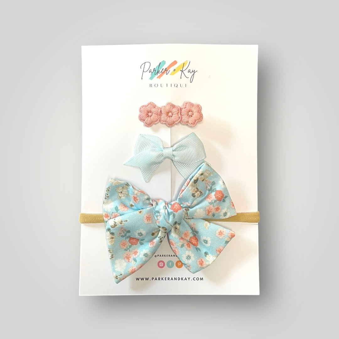 Baby 3-Piece Floral Bow Variety Set