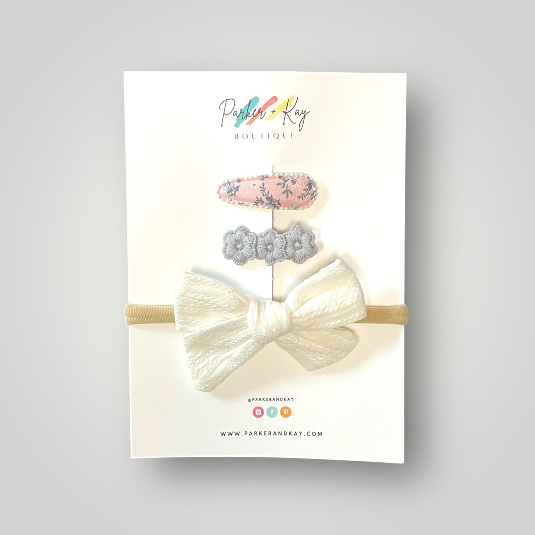 Baby 3-Piece Textured Bow Variety Set