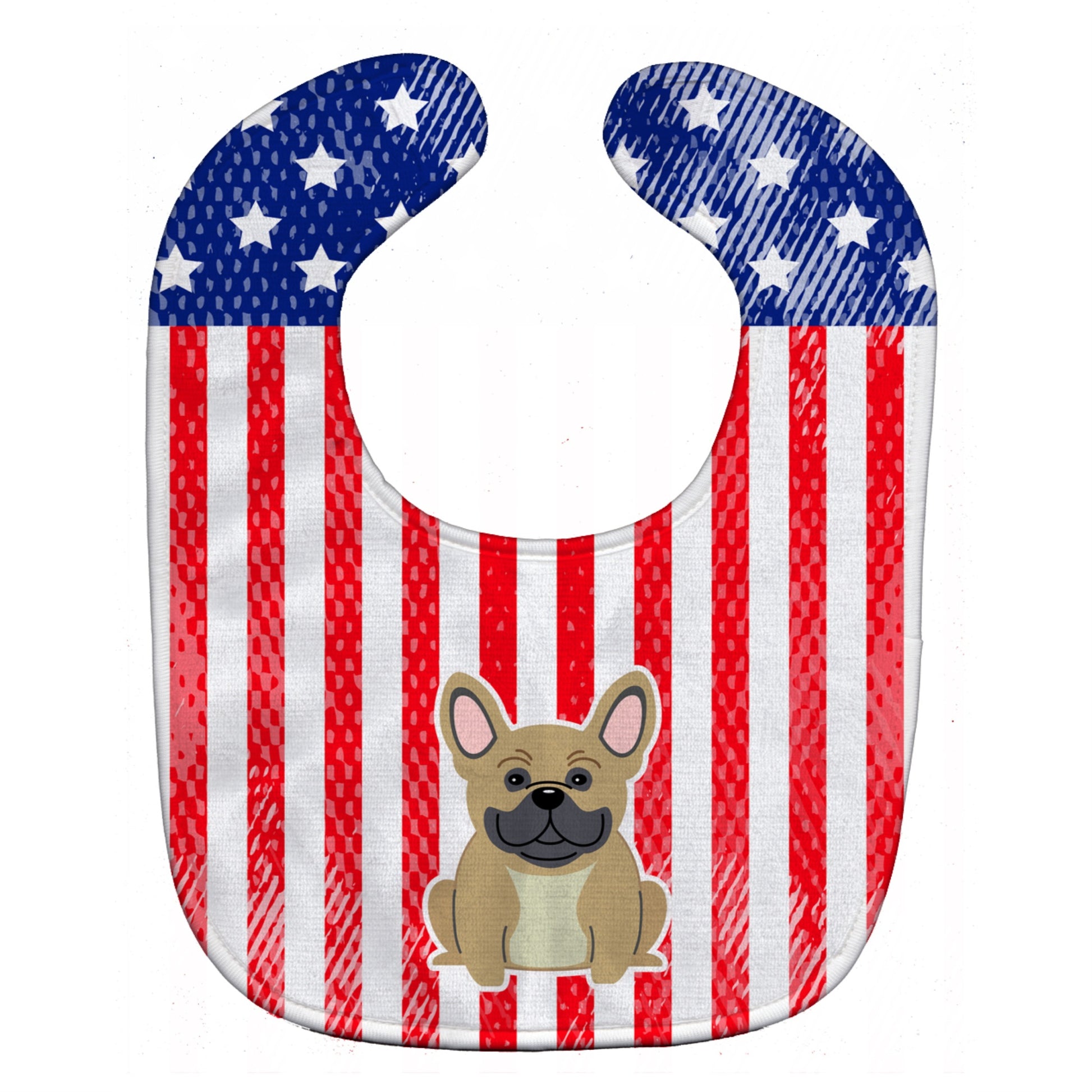 Carolines Treasures Patriotic USA Baby Bib, French Bulldog Cream, Large
