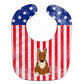 Carolines Treasures Patriotic USA Baby Bib, Bull Terrier Red, Large