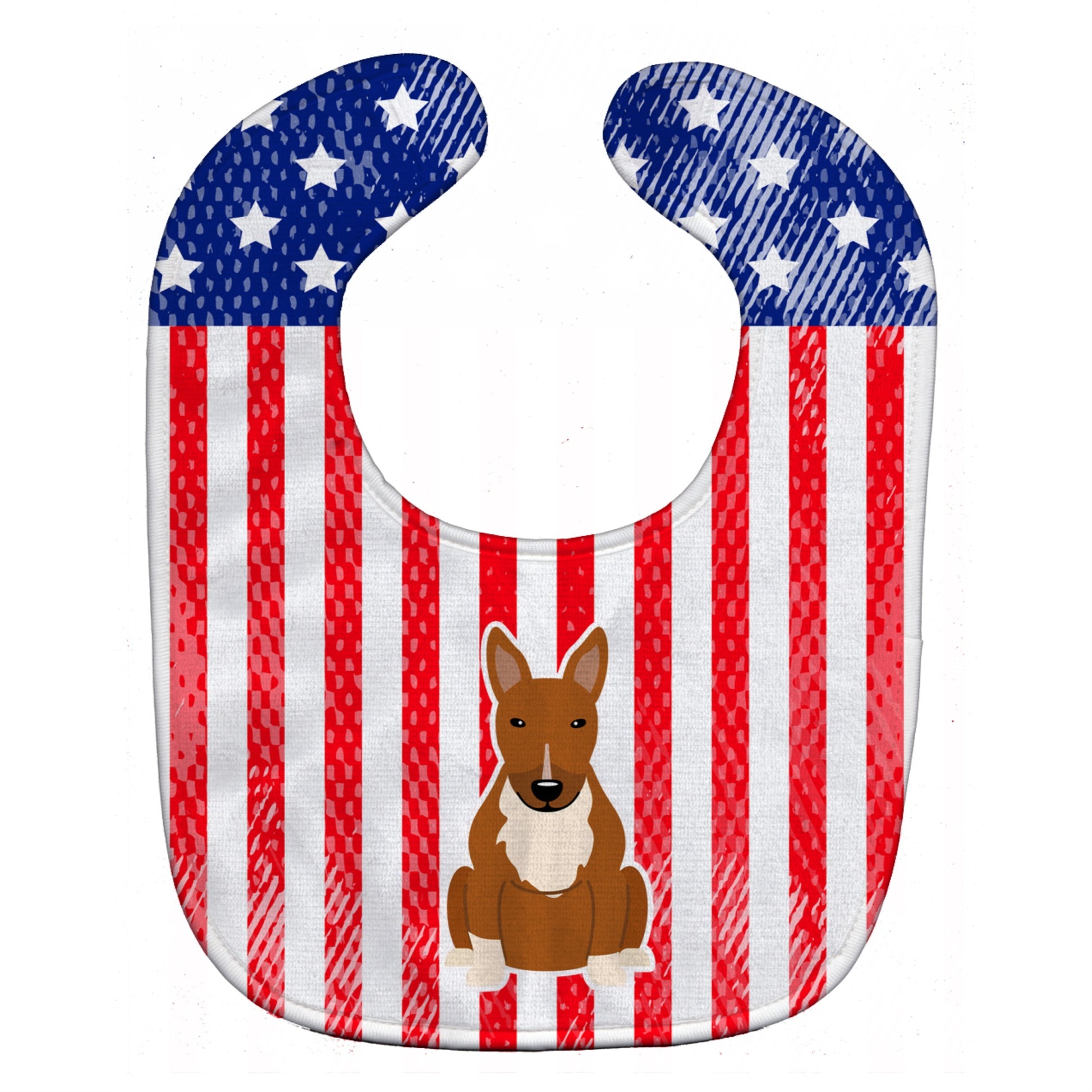 Carolines Treasures Patriotic USA Baby Bib, Bull Terrier Red, Large