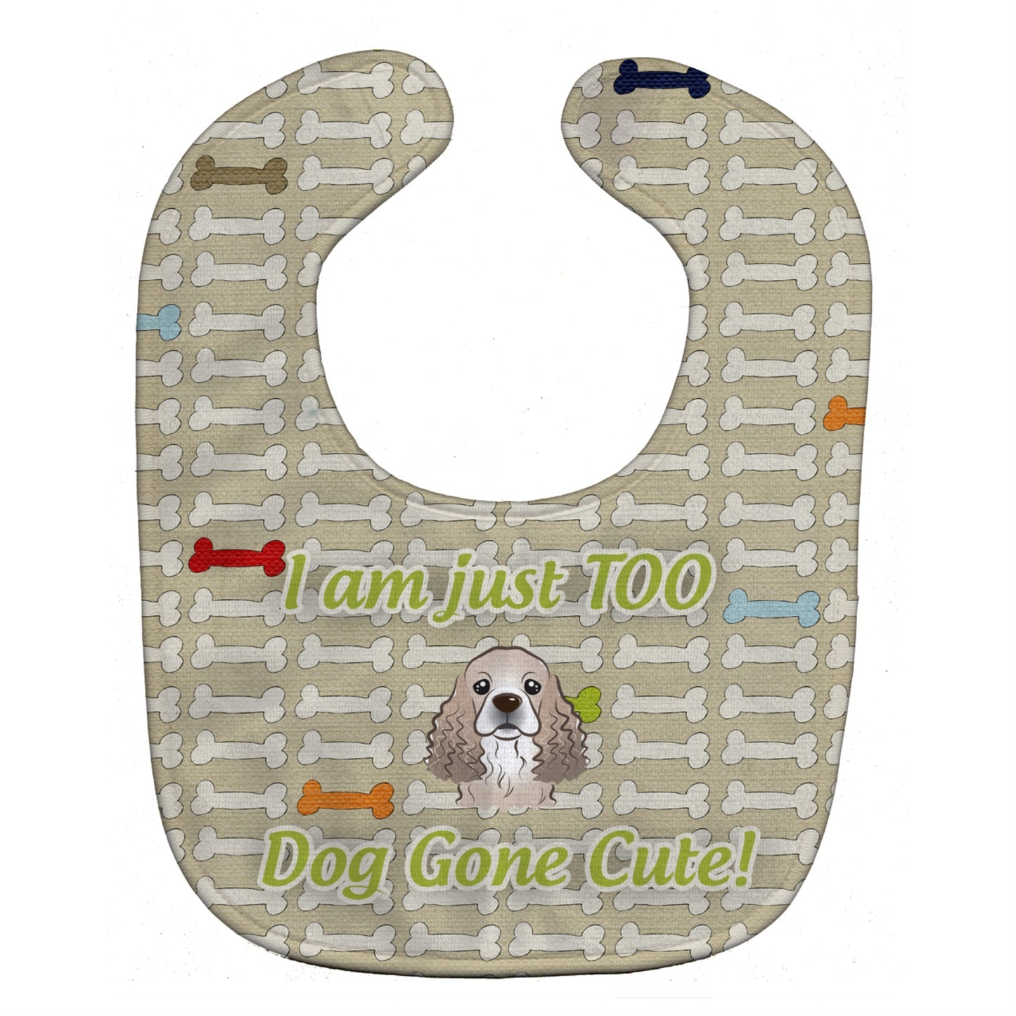 Carolines Treasures Too Cute Baby Bib, Cocker Spaniel, Large