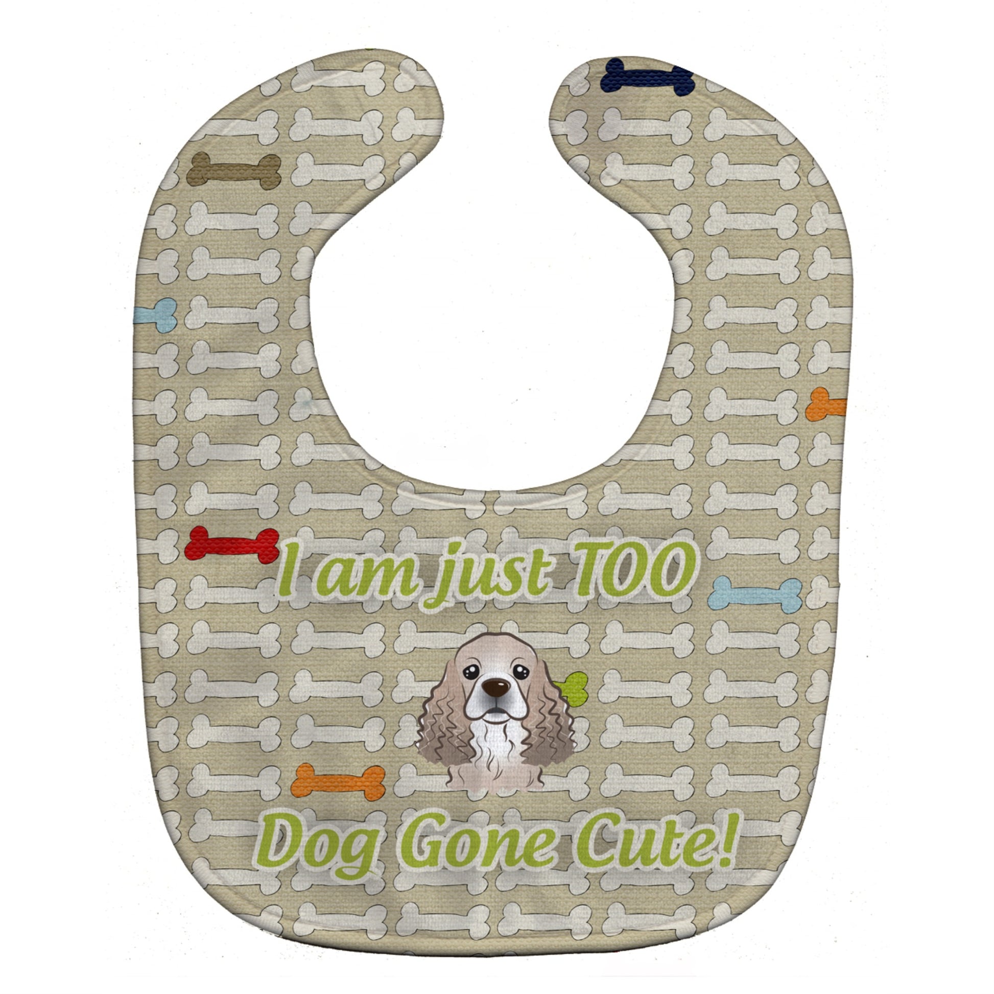 Carolines Treasures Too Cute Baby Bib, Cocker Spaniel, Large