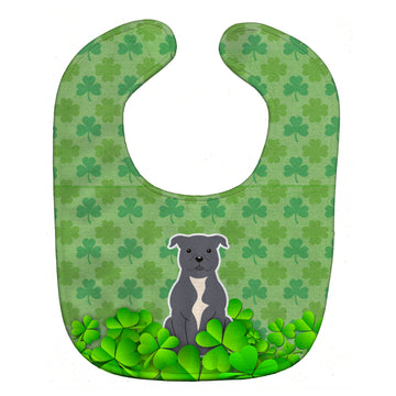 Carolines Treasures Shamrocks Baby Bib, Staffordshire Bull Terrier Blue, Large