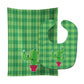 Carolines Treasures Cactus Baby Bib & Burp Cloth, Green Plaid, Large