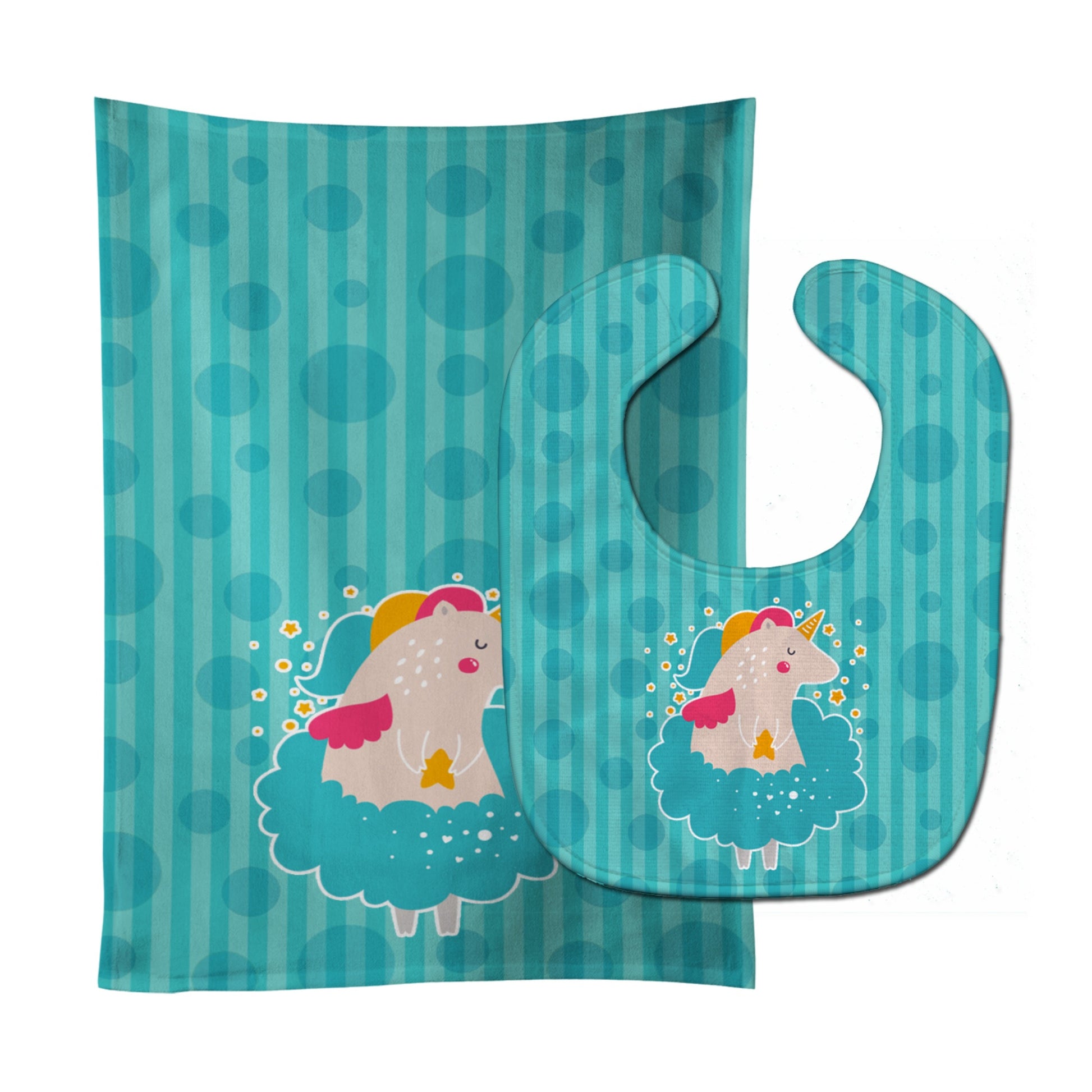 Carolines Treasures Unicorn Baby Bib & Burp Cloth, Ballerina, Large