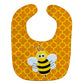 Carolines Treasures Bee on Quatrefoil Baby Bib, Orange, Large