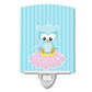 inchCarolineS Treasures Girl Bird Ceramic Night Light, Blue, 6inchinch X 4inchinchinch