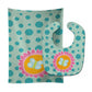 Carolines Treasures Butterfly In Polka Dots Baby Bib & Burp Cloth, Multicolor, Large
