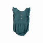 Backless Cotton Romper PEACOCK