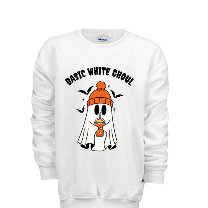 Basic White Ghoul Halloween Sweatshirt