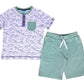 Origami Dino 2 Piece Boys Top and Shorts Set