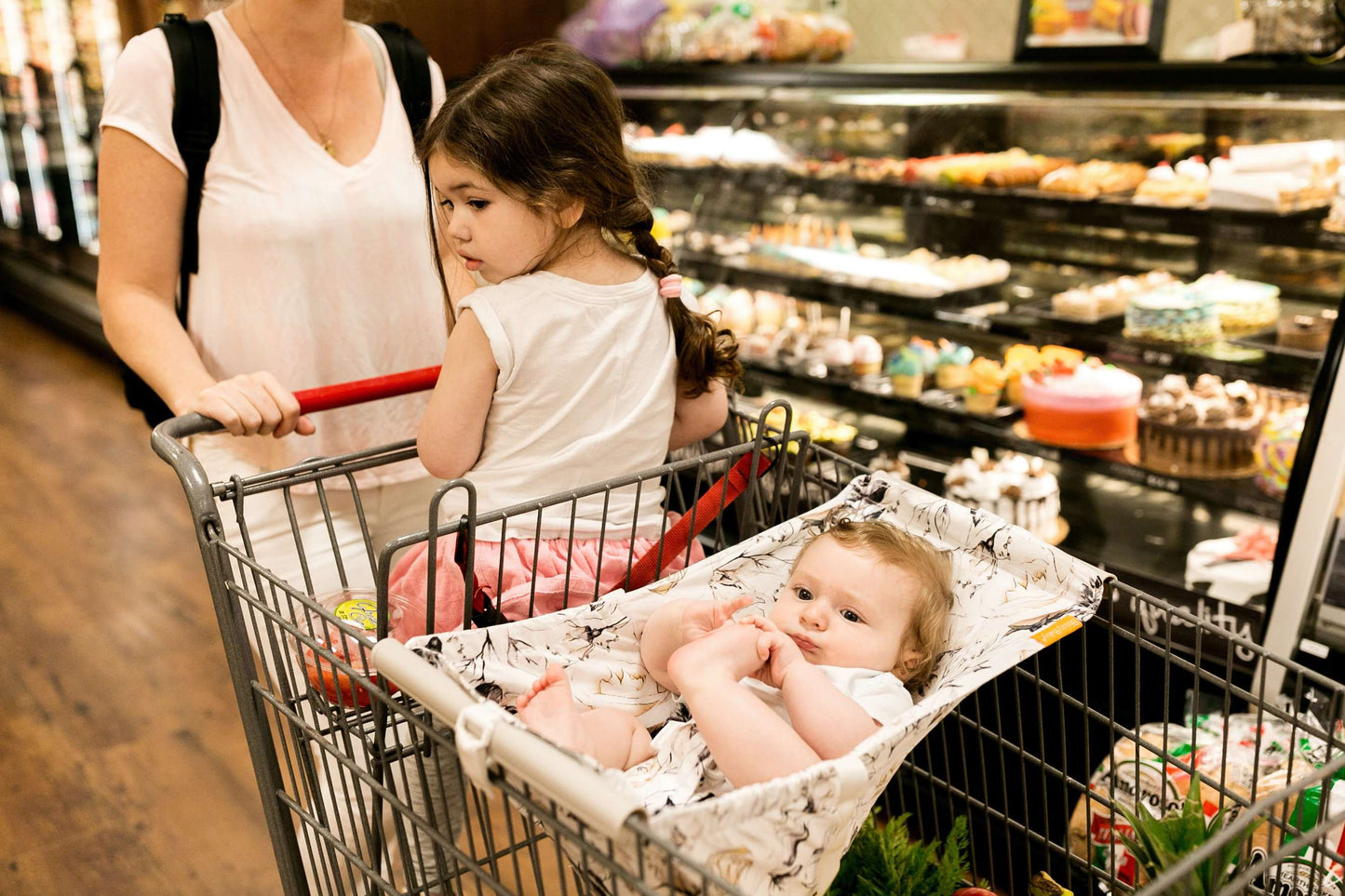 Baby Shopping Cart Hammock | Coming Up Roses Beautiful Floral Print