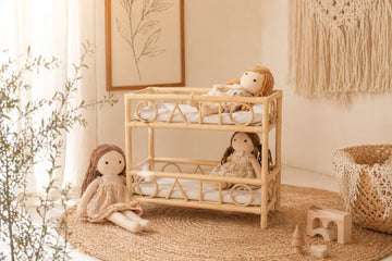 The Solstice Heirloom Rattan Doll Bunk Bed