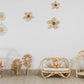 Rattan Daisy Wall Decor | Boho Nursery Wall Art | Kids Room Flower Wall Hanging | Handmade Natural
