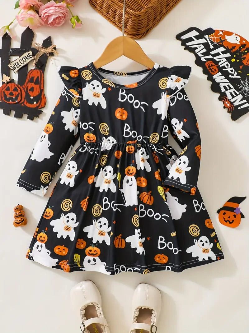 Boo-tiful Ghost & Pumpkin Halloween Dress