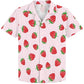 Boys’ Strawberry Print Cuban Collar Shirt – Sweet & Stylish Summer Button-Up