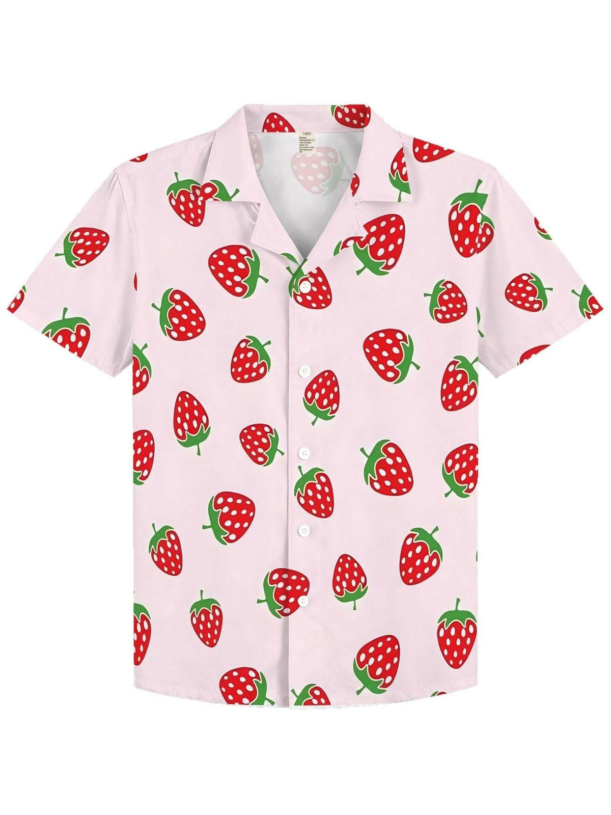 Boys’ Strawberry Print Cuban Collar Shirt – Sweet & Stylish Summer Button-Up