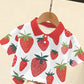 Boys’ Strawberry Polo Shirt – Sweet Southern Strawberry Print, Short Sleeve