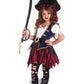 2 Pc.Caribbean Pirate, Gold Trimmed Dress With Belt And Pirate Hat Xs Multicolor