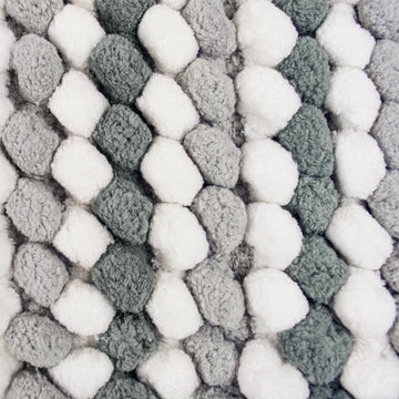 Dii Gray Striped Microfiber Bath Mat