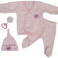 Bambini 4 Piece Fleece Set  Pink  Newborn