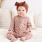 Wild Wrangler/Pink Bamboo Ruffle Zipper Romper - Western