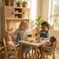 Montessori-Style Rattan Play Kitchen | Natural Pretend Play Station with Storage