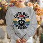 Cute But Feral Raccoon Kids Sweatshirt (Retro Stripe Graphic)