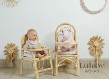 Sweet Moments Rattan Doll High Chair