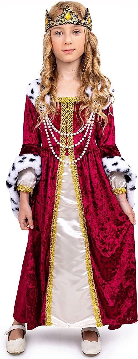 Dressupamerica Queen Costume For Girls Kids Renaissance Princess ...