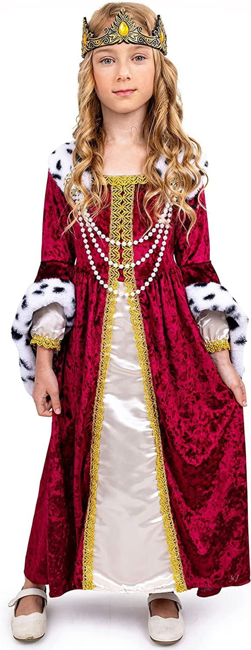 Dressupamerica Queen Costume For Girls Kids Renaissance Princess ...