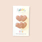 Boho Corduroy Puff Hearts Hair Clips