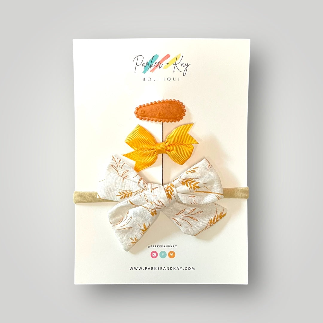 Baby 3-Piece Floral Bow Variety Set