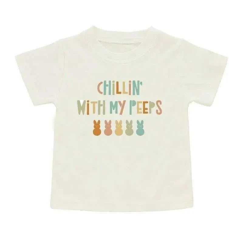 Emerson and Friends - Chillin with My Peeps Easter Cotton Toddler Kids Tee Shirt