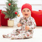 Western Christmas Baby Bamboo Zipper Romper - Cowboy Holiday