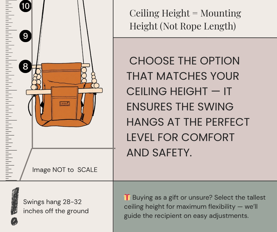 Organic Cotton Indoor High Back Baby & Toddler Swing-Toffee