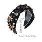 Sporty Knotted Headband Black Football