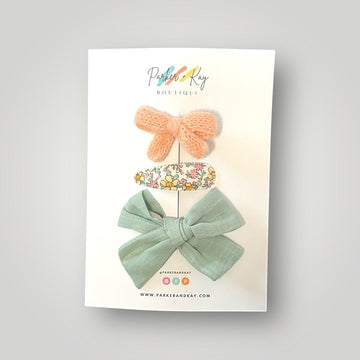 Girl’s 3-Piece Linen Bow Variety Set