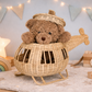 Rattan Toy Helicopter – Handcrafted Boho Pretend Play Toy for Kids | Montessori Airplane Nursery Decor