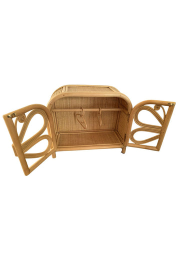 Rattan Doll Clothes Wardrobe | Boho Butterfly Dresser for Kids | Eco-Friendly Nursery Decor