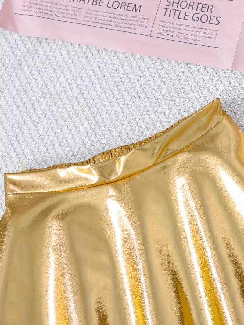 ✨ Golden Mardi Gras Twirl Skirt for Littles ✨