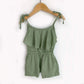Green Linen Tie Romper