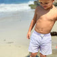 Grey Micro Stripe Swim Shorts